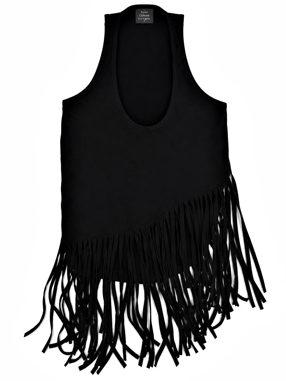 Zara Fringe Tank Top in Black Size Small Like New